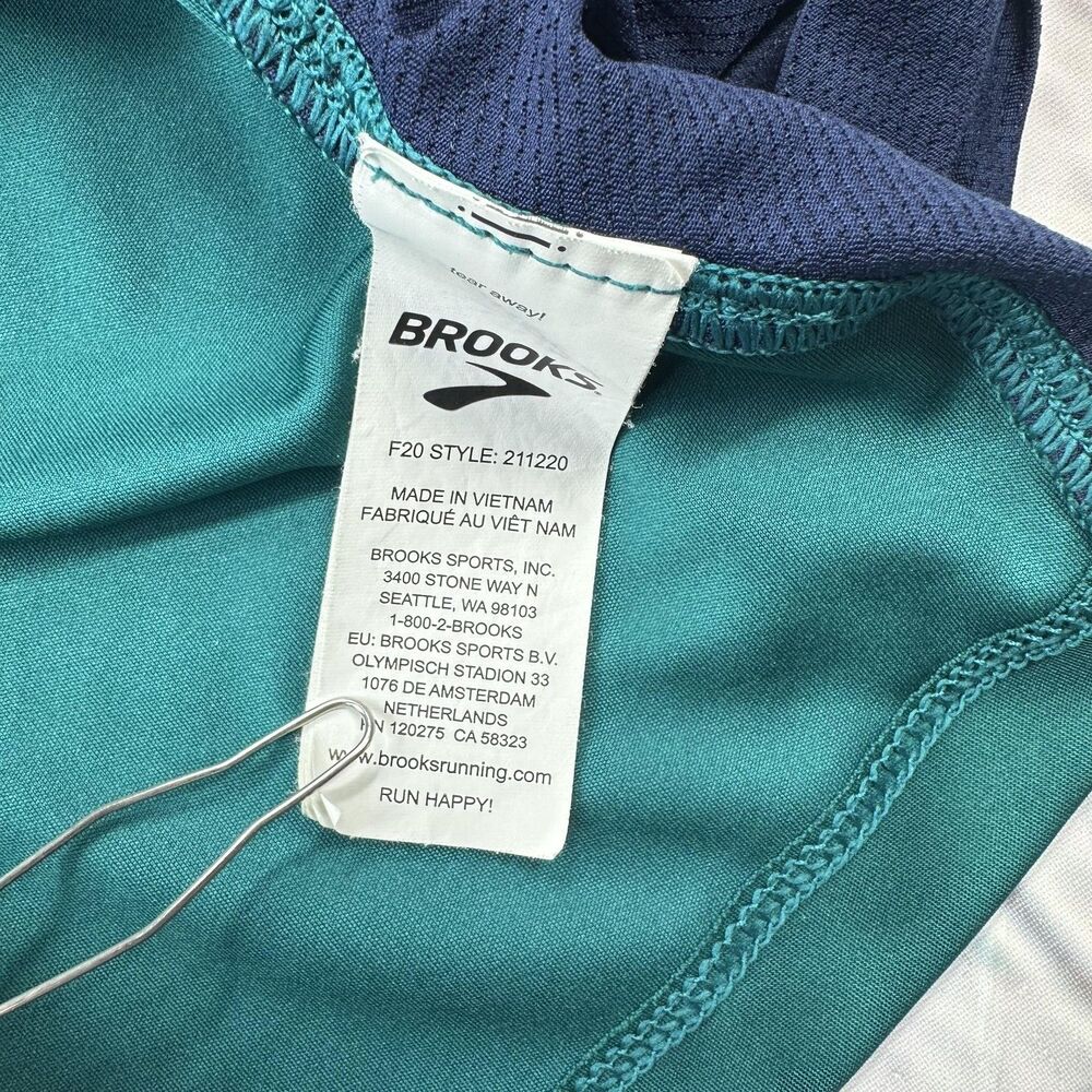 Brooks Running Shirt Mens XXL Green Yellow Singlet Tank Mesh Racing 211220 - Picture 5 of 11